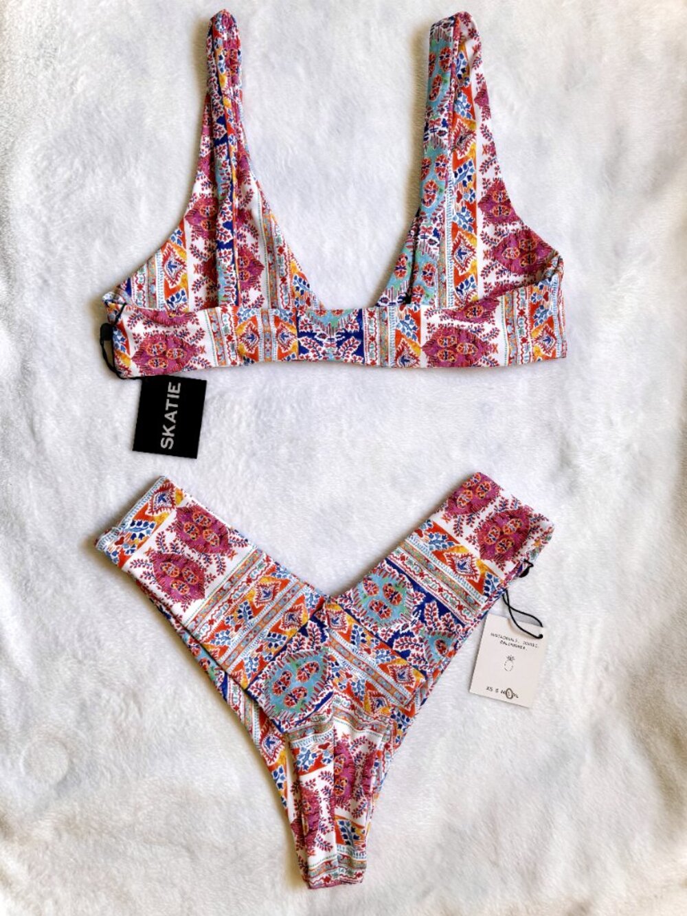 NWT Skatie Bikini Set Top + Bottom Venice print Size Large Boho Vacation Resort - Picture 4 of 13